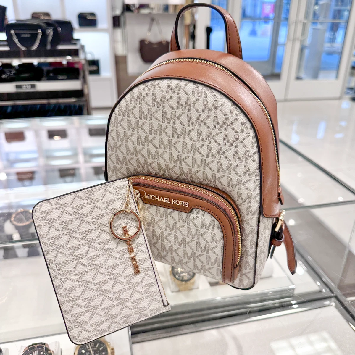 Michael kors backpack with best sale wallet