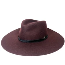 RAG & BONE Womens Florence Wool Felt Fedora Hat Oxblood Purple (MSRP $295)