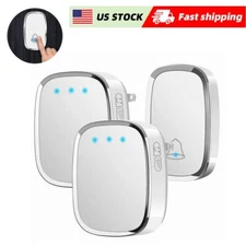 Wireless Doorbell Chime Plug-In Waterproof with 2 Receiver Door Bell Kit 1000FT