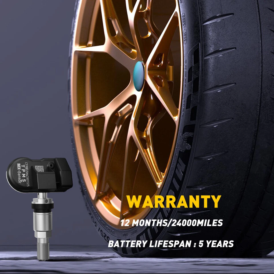 Novo TPMS 315MHz 433MHz 2 em 1 sensor automático de pressão dos pneus haste de metal EOA - Imagem 3 de 4