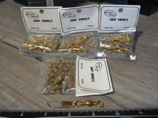 48 Size 1/0 Snap Swivels 2 1/2" Brass Finish Fishing Swivels (4 Packs Of 12)