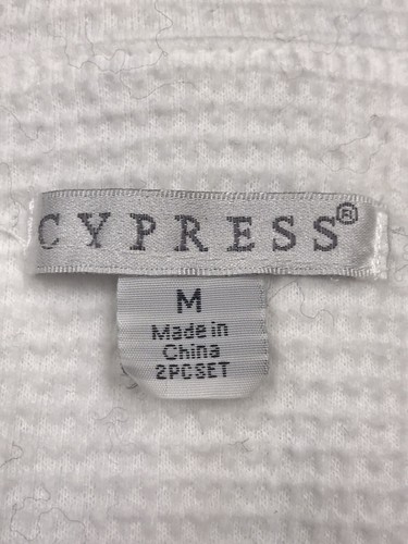 CYPRESS Medium 2 Pc Set Waffle Weave Swim Coverup Nautical Sailor Loungewear - Picture 8 of 9