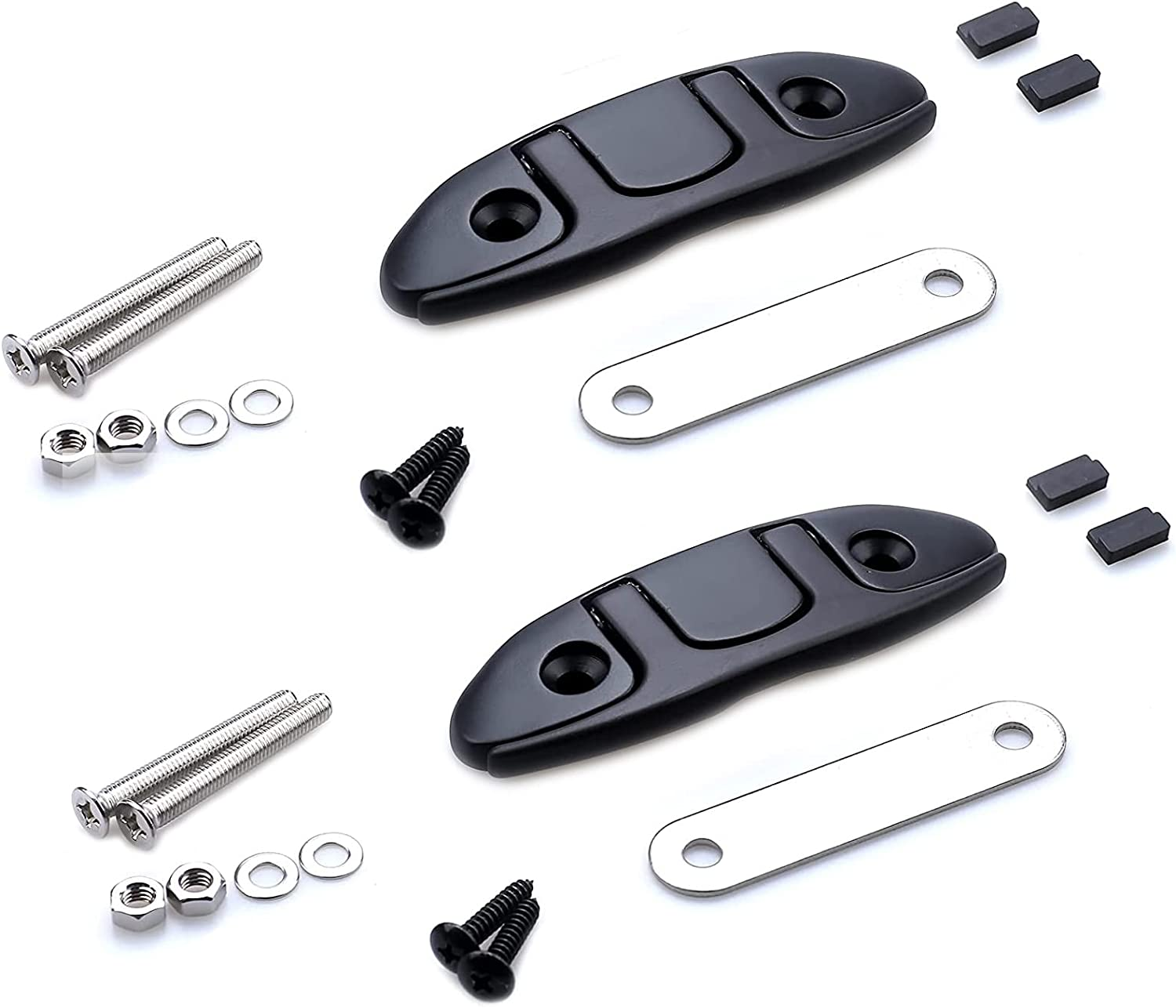 Boat Cleats Folding Black Flip up Cleat Dock Stainless Steel Black Coat