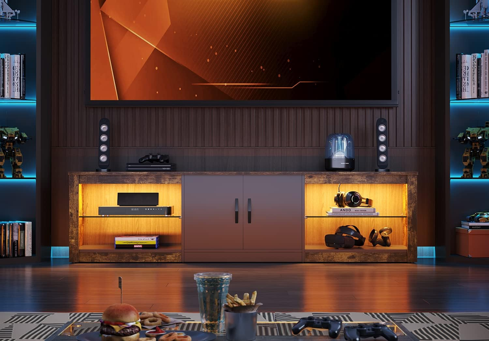 70 Inch Led TV Stand for 75 Inch TV Large Entertainment Center Gaming