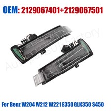 Turn Signal Side Mirror LED Lights Cover Cap For Benz W204 W212 W221 E350 GLK350
