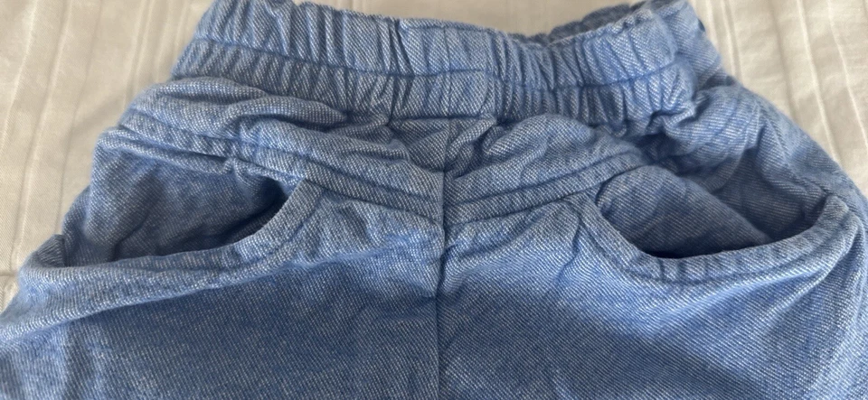 Pantalones De Colección Azul Luna Bebé Azul Adorable Talla 6 Meses Tela Importada Unisex Foto 2 de 4