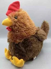 Hugfun International Rooster Chicken Bird Plush 13" Brown Soft Stuffed Animal