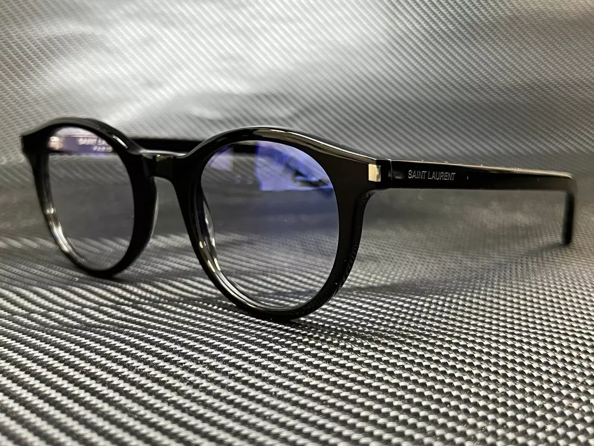 SAINT LAURENT SL342 006 Black Round 49 mm Unisex Sunglasses