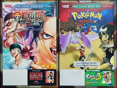 Lot-2 FCBD: VIZ MANGA (2024) ONE-PIECE: Ace's Story & POKÉMON Adv: Ruby/Sapphire