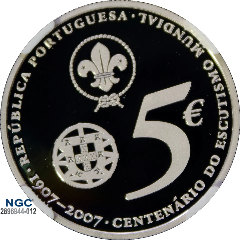 2007INCM Portugal S5€ World Scouting Centennial NGC PF 69 UCAM Top Grade! - Image 4 of 4