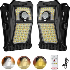 118Leds Solar Lights Outdoor Clip Motion Sensor Lights Security Light 3 Modes, 3