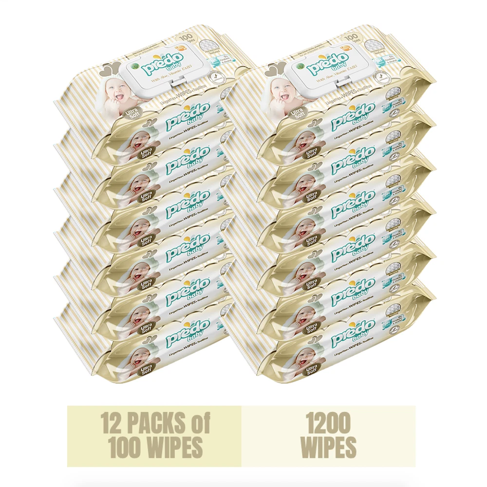 Predo Baby Wipes, 12 Packs, 1200 Wipes, Aloe, Vitamin E and Vitamin B5
Opens in a new window or tab