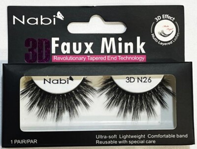 False Eye Lashes 3D Faux Mink Nabi 3D N26 Reusable Beauty Fashion Lightweight
