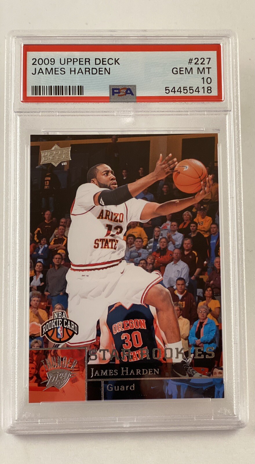 2009 UPPER DECK BASKETBALL JAMES HARDEN SP ROOKIE RC #227 PSA 10 GEM MINT