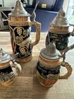 Set Of Five Vintage Ceramic Beer Steins Made In West Germany With Pewter Lids — photo 6