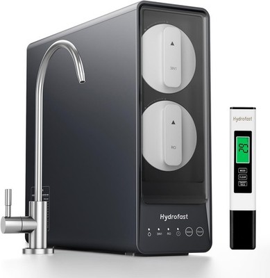 Hydrofast 800GPD RO 9 Stage Tankless Under Sink Filter System, Standard Faucet