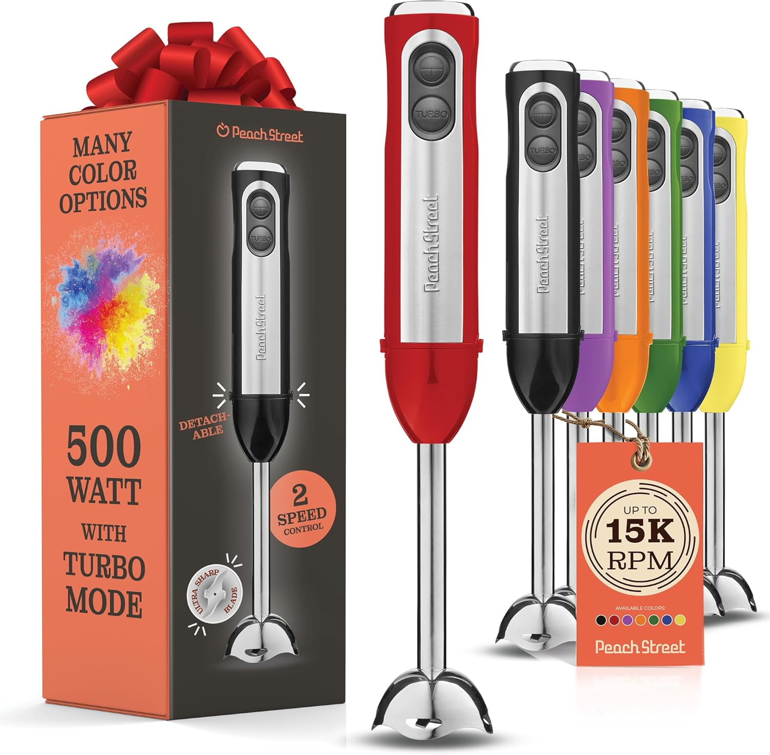 Powerful Immersion Blender, Electric Hand Blender 500 Watt w