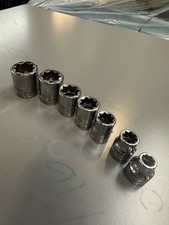 Double Square Socket Set Snap On Imperial 3/8 Drive 7pcs Set