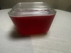 Vintage PYREX Bright Red Small Refrigerator Dish 501 B 1.5 Cups w/Lid 501 C