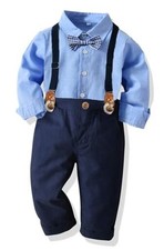 Toddler Boy Suit Baby Boys Wedding Dress Outfit Formal Gentleman 5T Blue005