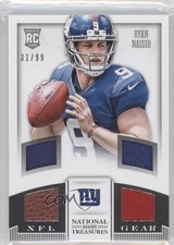 2013 National Treasures Rookie NFL Gear Materials Quad 31/99 Ryan Nassib #32 5x8