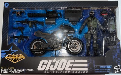 G.I. Joe Night Force Jason Shockwave Night Pursuit Cycle 6  Action Figure