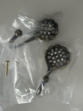 Dunelm Antique bronze Diamante 7cm Sparkle lattice Curtain tieback hooks