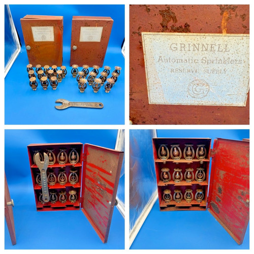24 Heads Pair Grinnell Automatic Sprinklers Reserve Supply Boxes SSP-1 and SSU-2