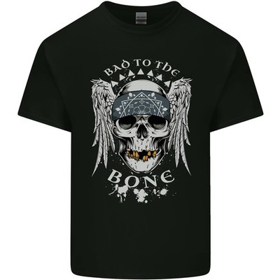 Bad 2 The Bone Biker Skull Engel Motorrad Kinder T-Shirt