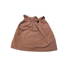 NWOT Uniqlo Size 9-10 Girl Dusty Pink Skirt Paperbag Pockets 100 Cotton