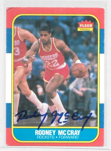 *RODNEY MCCRAY* 1986-87 Fleer Basketball Hand-Signed HOUSTON ROCKETS | eBay