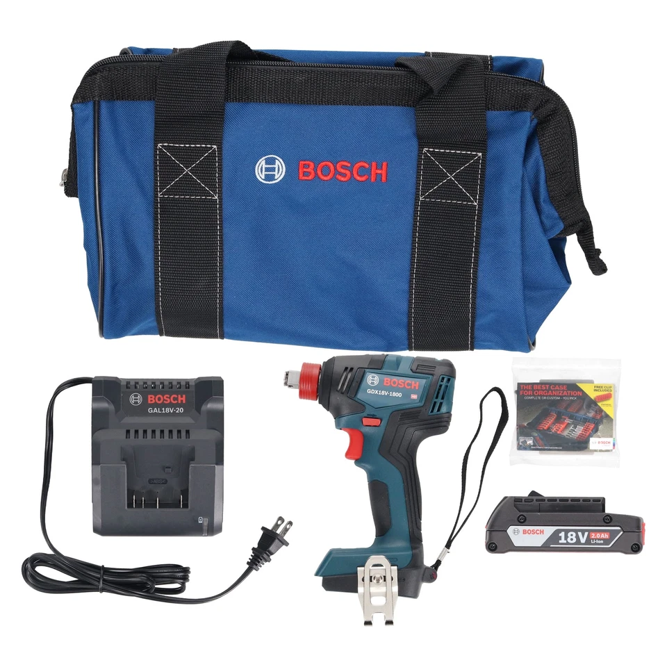 Bosch GDX18V-1800B12-RT 18V EC sin escobillas 1/4 y 1/2 pulgadas dos en uno listo 