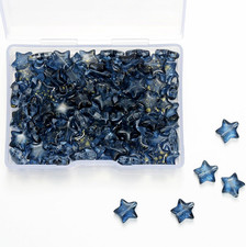 100Pcs Dark Blue Star Beads Glass Crystal 10Mm Stars Glass Spacer Beads for Jewe
