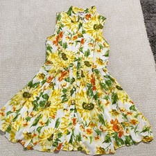 Womens Vintage db Fit & Flare Collared Floral Lined Dress Size 12