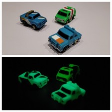 Vintage 1980's Imperial Micro Cars Glow In The Dark 3X Vehicles