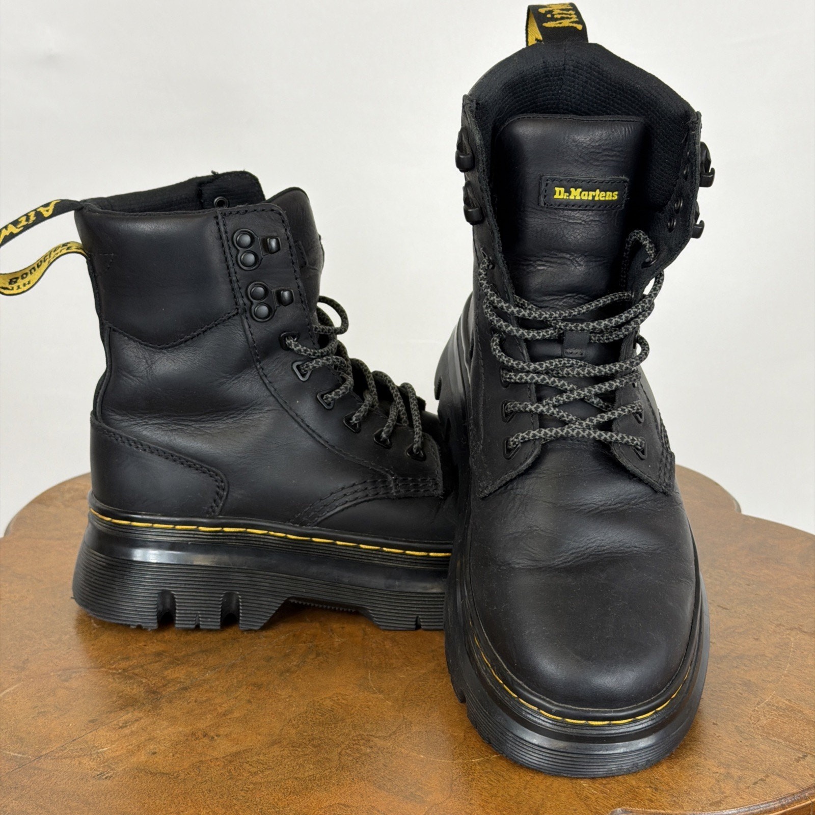 Dr. Martens Black Tarik Utility Boots Lace Up Speed Hooks Unisex Womens 8 Mens 7