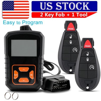2 For 2009 2010 2011 2012 Dodge Ram 1500 2500 3500 Remote Fob Key + Programmer