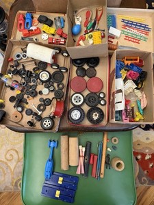 Lot Of Vintage 60s/70s Toy Parts - Cars, Wheels, Axles, Wagon, More. 100+