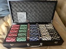 WORLD CHAMPION Excalibur Poker Set Complete In Box W/ Instruction Wood Case. VG
