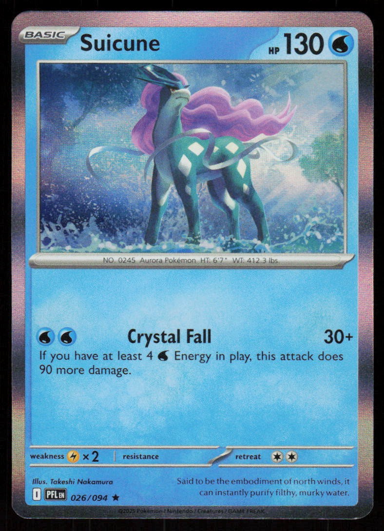 Suicune 026/094 Rare Phantasmal Flames Pokemon Holo Near Mint