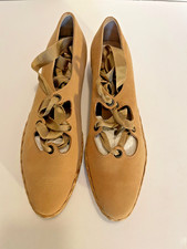 Vintage Ferragamo Salvatore Lace Up Espadrille Ballet Flat Women Sz 6