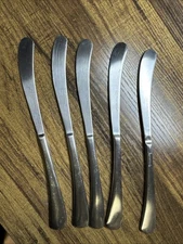Studio William Larch Choice Stainless Steel Flatware 5 Butter Knives 