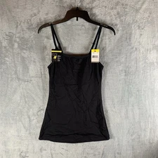 Maidenform Women's Tank Top Shapewear M Black Straps Tummy Shaping Longer Length