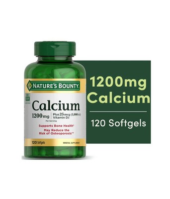 Nature's Bounty Calcium 1200mg + D3 1000 IU Health Softgels, 120 Count Free Ship