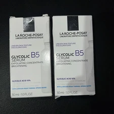 2 La Roche-Posay Glycolic B5 Serum Exfoliating Brightening 1oz NIB Exp 4/26 +