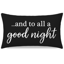 Christmas Lumbar Pillow Cover 12x20 Inch Modern 20" x 12" Pack of 1 Black