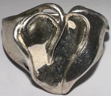 Hagit Gorali Leaf Design Sterling Silver Ring Size 10 (7.35g)