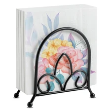 Upright Napkin Holder for Tables Modern Metal Black Paper Napkin Holders for Ki