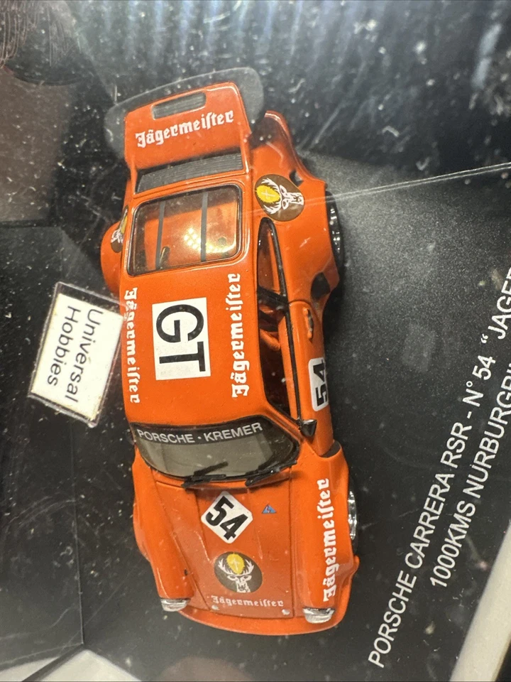 1/43 UNIVERSAL HOBBIES 1975 Jagermeister Porsche 911 Carrera RSR #54 3680 EE. UU. Foto 4 de 4