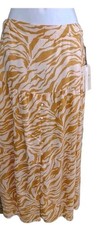 Midnight Sky Women's Maxi Skirt Medium Button Beige Burnt Orange Garment